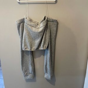 3/$20 Grey cropped sweater off shoulder